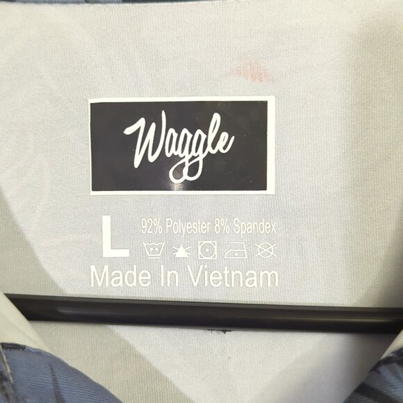 Waggle Polo Shirt Men's L Multicolor Pineapple Floral Performance Stretch Golf - Picture 4 of 8